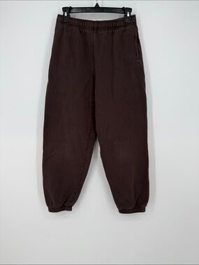TNA Cozy Fleece Joggers in Chocolate Brown
